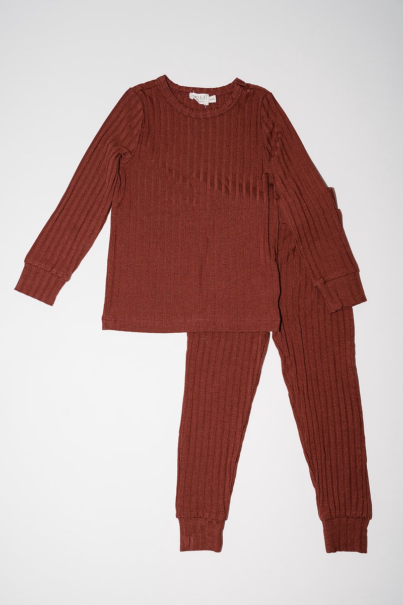 Unisex pyjama Madder Brown maat 86/92
