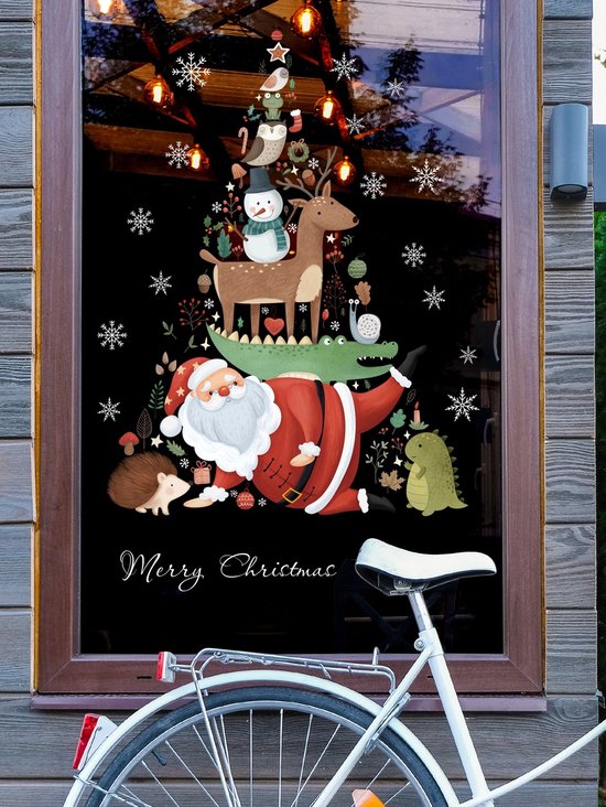 Merkloos - raam sticker - kerst - muursticker - wanddecoratie
