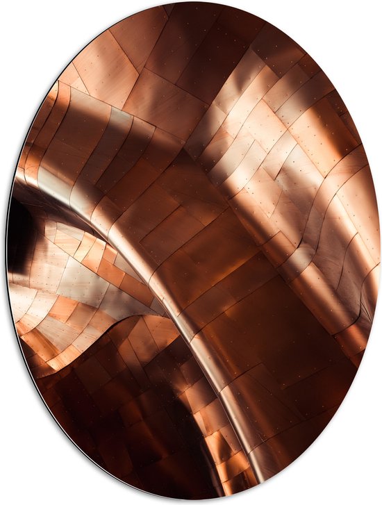 WallClassics - Dibond Ovaal - Bronzen Platen - 60x80 cm Foto op Ovaal (Met Ophangsysteem)