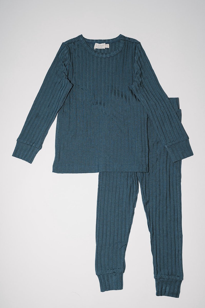 Unisex pyjama Teal Blue maat 122/128