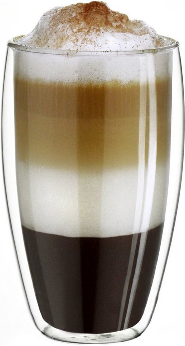 Creano - Dubbelwandige koffieglazen - Theeglazen - Thermisch glas - Handgemaakt - 400 ml - Set van 4 stuks