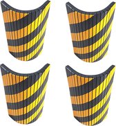 SNS SAFETY LTD zelfklevende, schokabsorberende schuimplaten, aanpasbaar aan wanden door het geribbelde oppervlak, in garages en magazijnen, 44 x 25 x 2 cm, zwart geel (4 stuks)