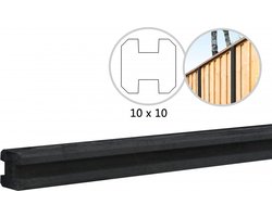 Intergard Betonpalen met gleuf hout beton schutting antraciet 10x10x270cm