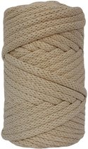 Cafuné Macrame Koord- Premium - 5 mm-Champagne-40 meter-Gevlochten Koord-Gerecycled Katoen-Touw-Haken-Breien-Weven-Poef Haken-Kussen Haken-Gehaakte Mand-Macramé Pakket- Haken voor beginners