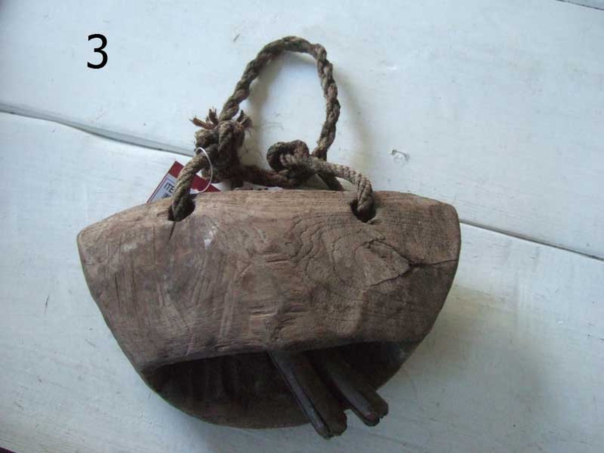 Houten bel koe H15  - retro - trendy