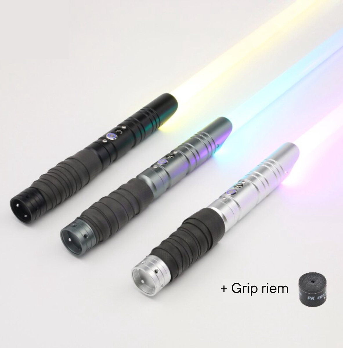 Wisbecost Smooth Swing FX Duell-Lichtschwert RGB 15 Farben Veränderbares 12 Modus-Sounds Force Lightsaber für Erwachsene, Professionelles Duell-Lichtschwerter