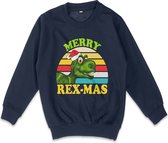 AWDis - Sweater Trui Meisjes Jongens Kerstmis - Donker Blauw - Maat 116 (S)