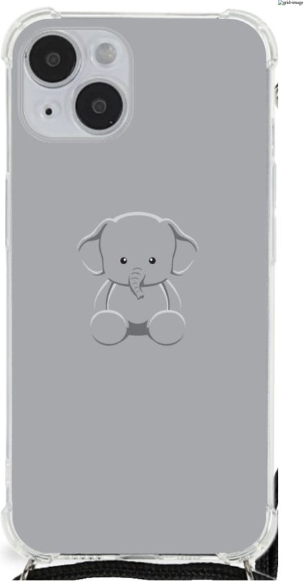 Telefoonhoesje Geschikt voor iPhone 14 Plus TPU Case met transparante rand Baby Olifant