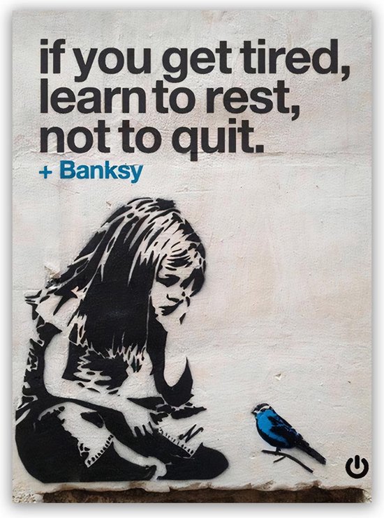 Banksy Schilderij - Never Quit Girl - 100 x 140 - Plexiglas Schilderij