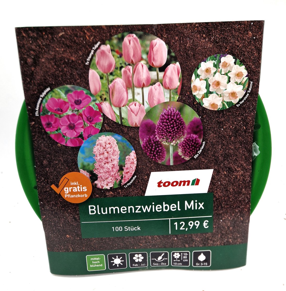 Bloembollen mix 100 bollen Paars roze wit mix Toom