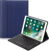 Hoes Geschikt voor iPad 10.2 2020 Hoes Toetsenbord Hoesje Keyboard Case Cover - Hoesje Geschikt voor iPad 8 Hoes Toetsenbord Case - Donkerblauw