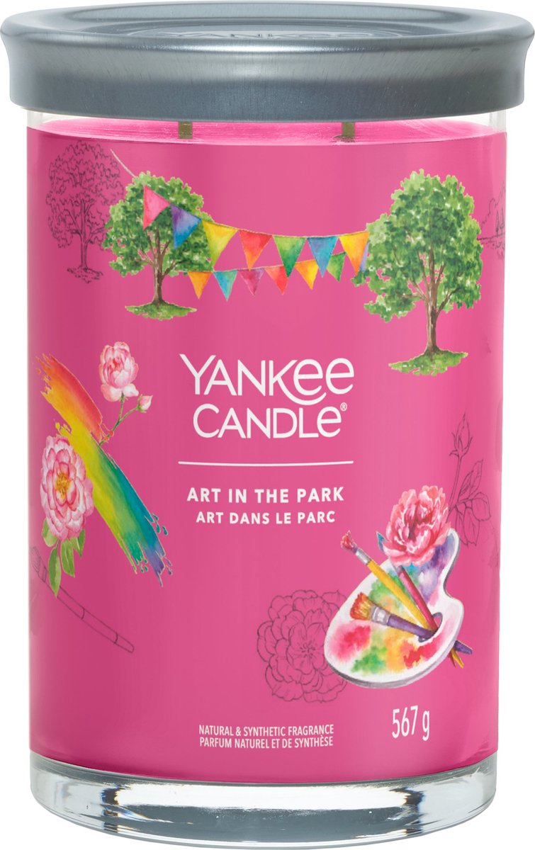 Yankee Candle Art In The Park Large Tumbler Geurkaars - 100 branduren - twee lonten Roze