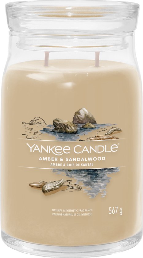 Yankee Candle - Grand pot Signature Ambre et bois de santal