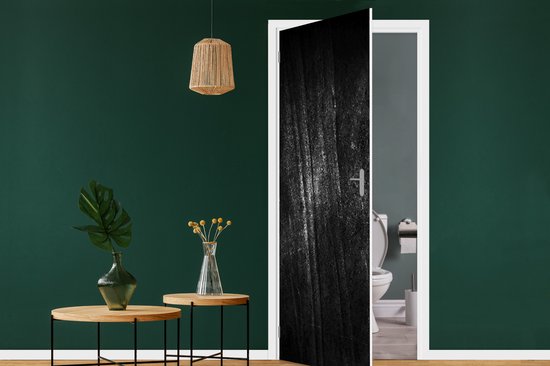 Deursticker Metaal print - Zwart - Glitter - 90x215 cm - Deurposter