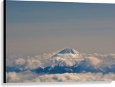 WallClassics - Canvas  - Bergtop boven de Wolken - 100x75 cm Foto op Canvas Schilderij (Wanddecoratie op Canvas)