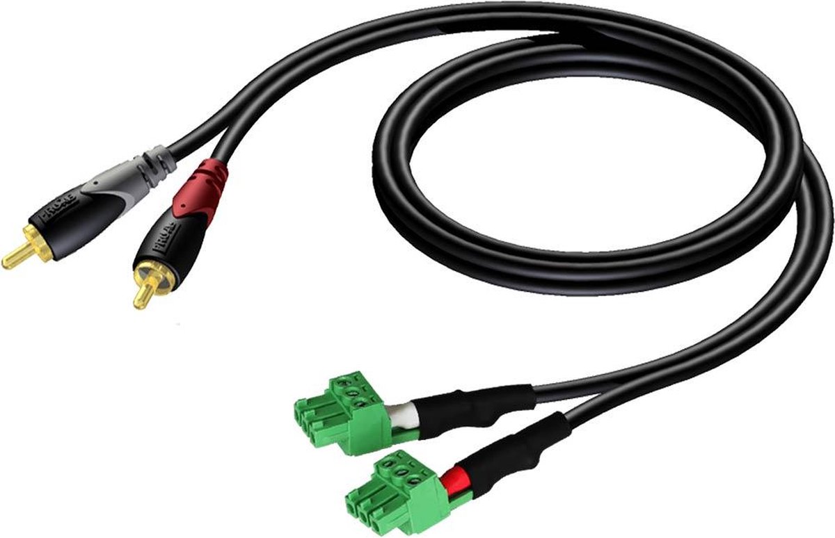 2x RCA/CINCH - 2x TERMINAL BL OCK (3P-3.81MM) - 1M