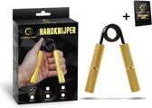 Gouden Grip Handknijper Level 1 (23kg)  + GRATIS Griptraining E-book - Handtrainer - Handgripper - Handknijper Fitness - Knijphalter - Onderarm trainer - Heavy Grip - Buigveer