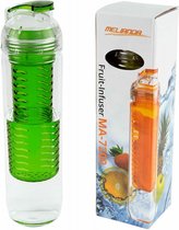 drinkfles met fruitinfuser | 800 ml | groen | Melianda | waterfles