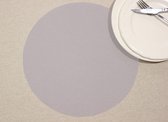 Wicotex- Napperons de table Uni gris clair-rond-Set de table facile à nettoyer 12 pièces