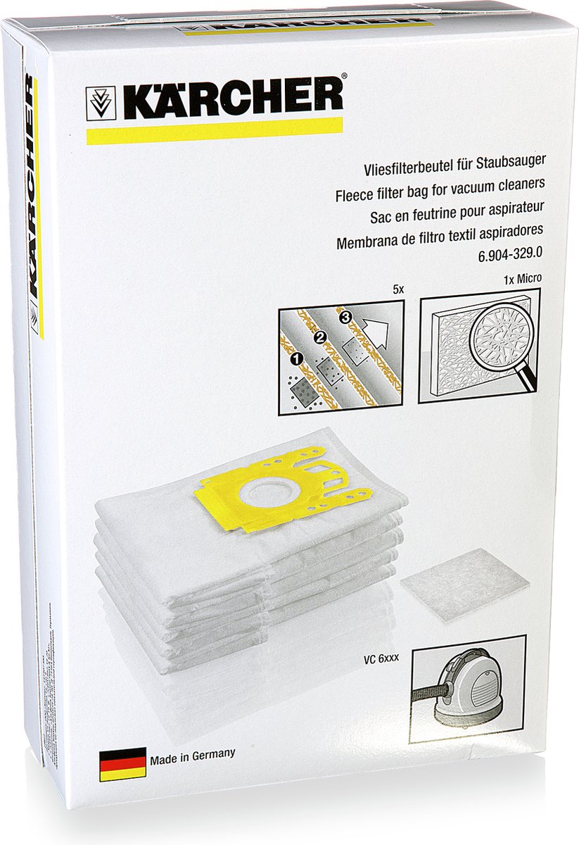 Karcher VC6 Vlies - Stofzuigerzakken - 5 stuks