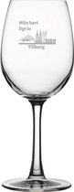 Gegraveerde witte wijnglas 36cl Tilburg