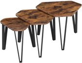 Ensemble de table d'appoint - 3 pièces - Tables de chevet Tables basses - avec Pieds en métal - Design industriel