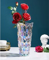 Glazen bloemenvaas, moderne minimalistische vaas, Nordic Glass bloemen handgemaakte bloemarrangement decoratie hydrocultuur ornament voor thuis eettafel, cadeau voor bruiloft, housewarming party, stijl A-kleurrijk