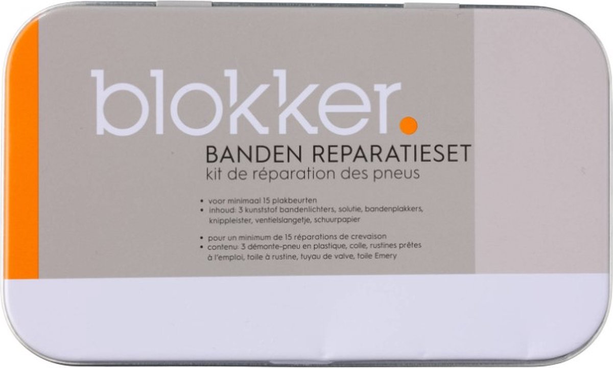Blokker - (Fiets) bandenreparatieset - Genoeg voor 15 keer banden plakken - 3x6x13 cm