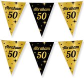 Paperdreams Vlaggenlijn - 3 st - luxe Abraham/50 jaar feest- 10m - goud/zwart