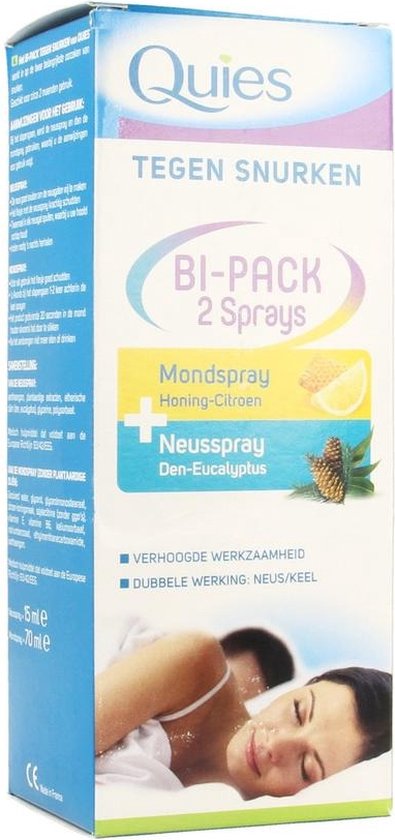 Quies Anti snurk Bipack Spray Neus 15ml + Mond 70ml
