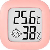 Buitenthermometer-Indoor Hygrometer Thermometer Vochtigheid Gauge Monitor Met Temperatuur-Roze