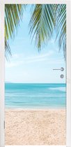 Deursticker Palmblad - Strand - Tropisch - 90x215 cm - Deurposter