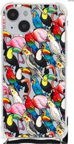 Anti-shock Hoesje met foto Geschikt voor iPhone 14 Plus Telefoon Hoesje met doorzichtige rand Birds