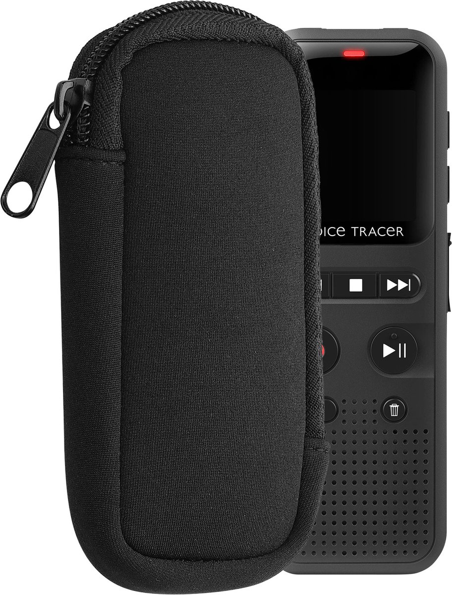kwmobile hoes voor voice recorder - 11,5 x 4,5 cm van neopreen - geschikt voor Universal Voice Recorder - In zwart — afbeelding 2