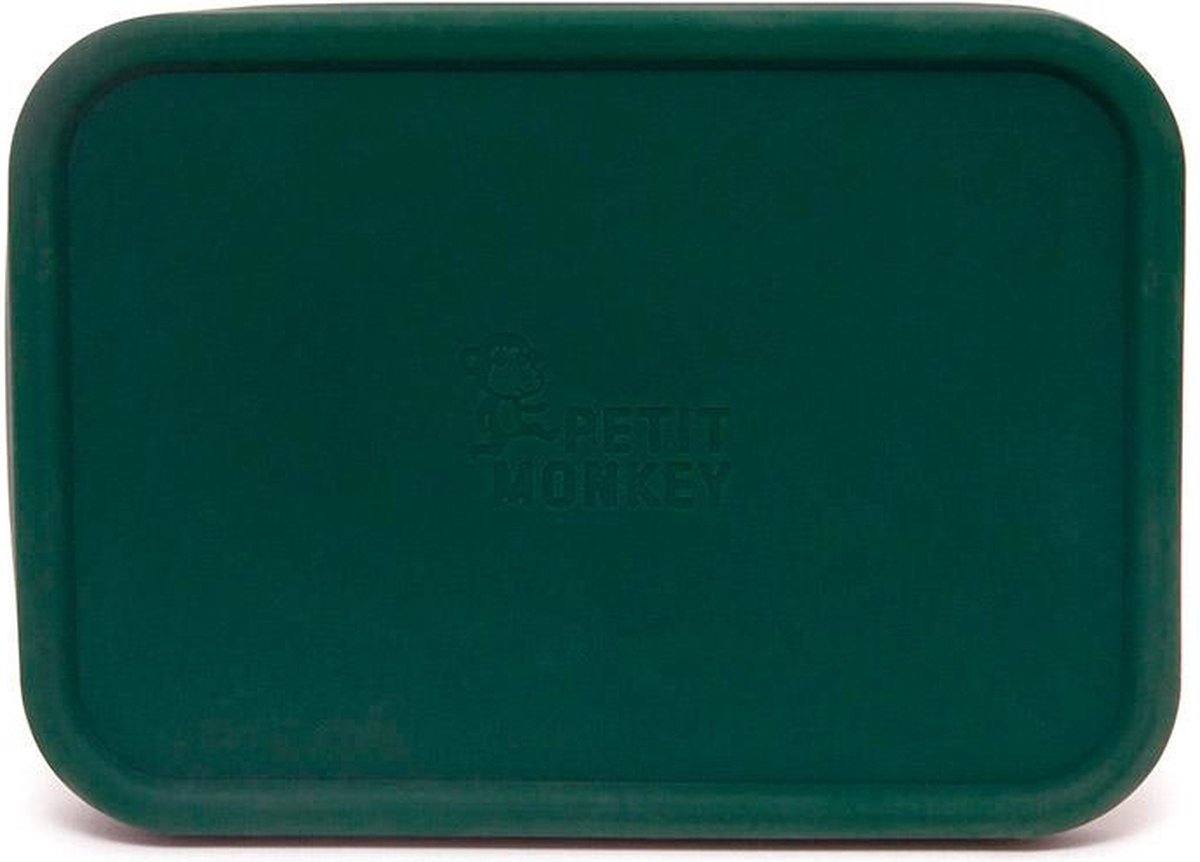 Petit Monkey - RVS Lunchbox groen - RVS broodtrommel - kind broodtrommel - groen broodtrommel