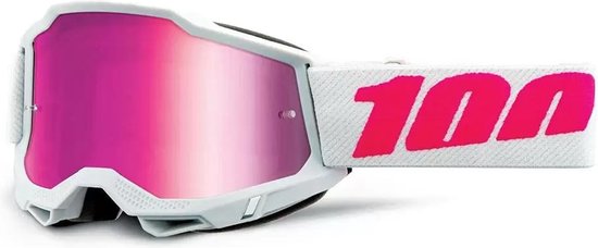100% Accuri 2 Keetz - Lunettes Motocross Enduro Motocross Lunettes VTT BMX avec lentille miroir - Wit / Rose
