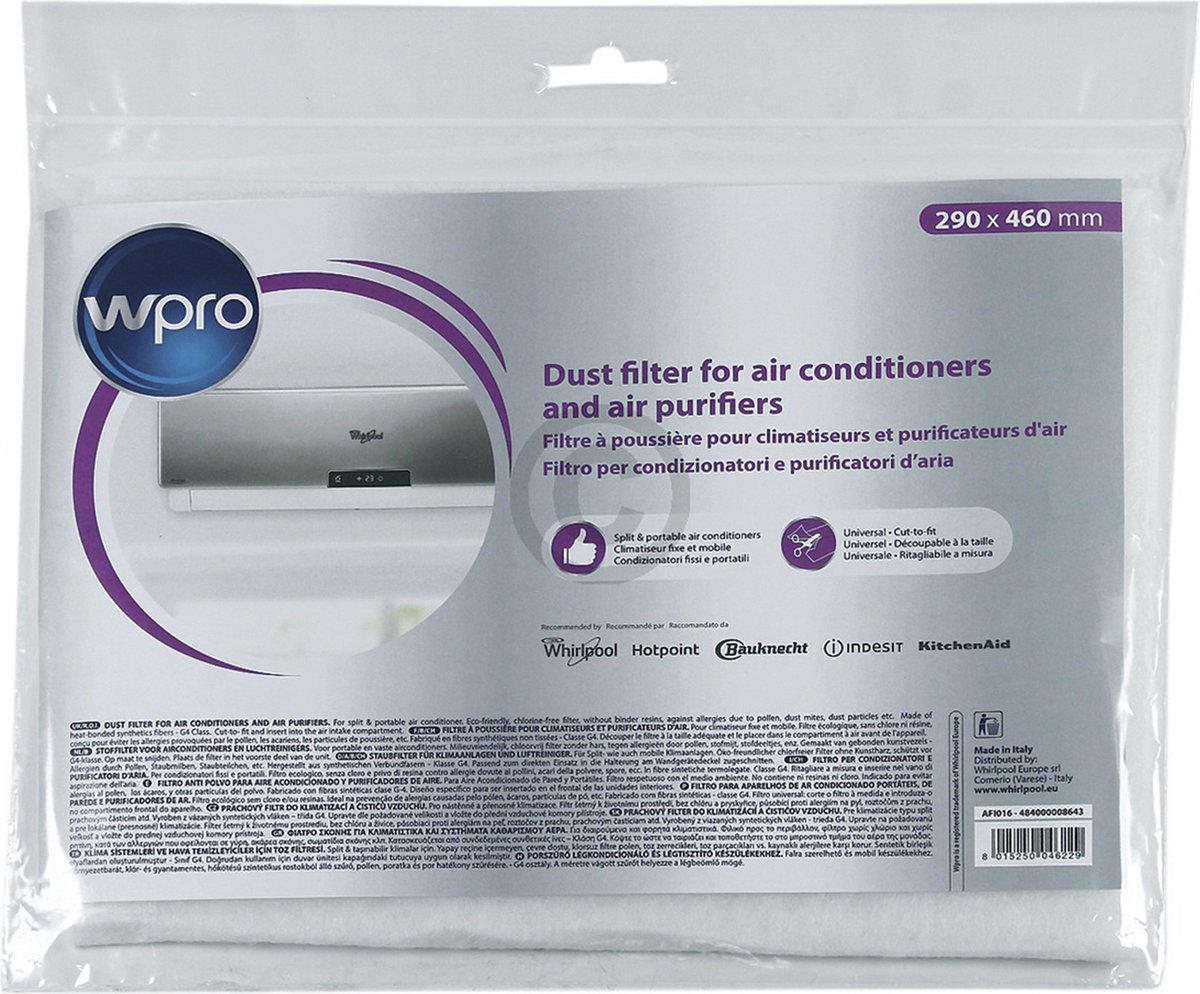 WPRO - Universele filter voor airco 290 X 460 MM - 484000008643