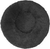 Lit pour chien de Luxe - Fluffy Donut - 80 cm - Merveilleusement doux - lavable - noir
