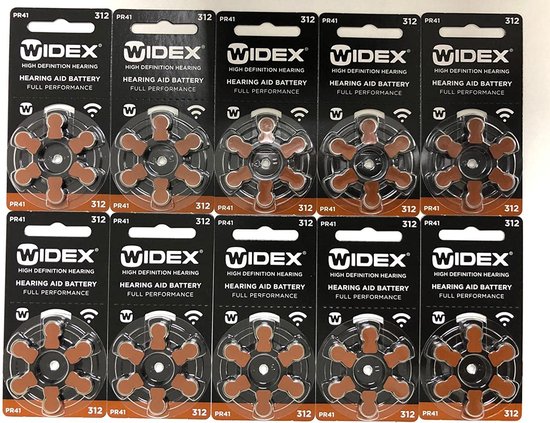 weggooien Onderdrukking coupon Widex | Hoortoestel batterijen | 10 pakjes | 60 batterijen | Bruine sticker  | P312 |... | bol.com