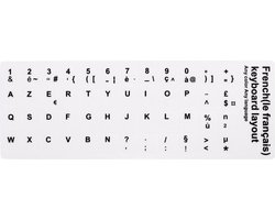Franse Toetsenbord Stickers AZERTY - Wit - Frans Alfabet