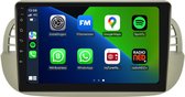 Carplay autoradio voor Fiat 500 Beige | 2007 t/m 2015 | Android 13 | Draadloos Apple Carplay & Android auto | 2GB + 32GB | 8-Core processor | Davilon | 2025 model | 2007 2008 2009 2010 2011 2012 2013 2014 2015 | Bluetooth & Wifi