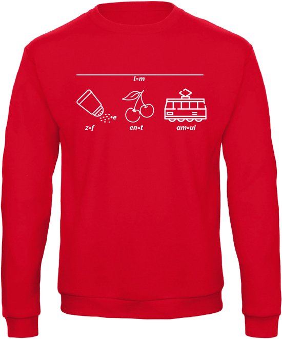 Mijn foute kersttrui - Rebus - Sweater - rood - XL