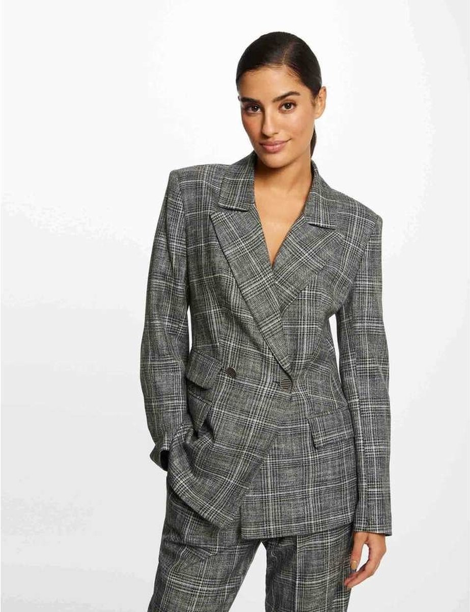 City Straight Checked Jacket 222-Vaxel