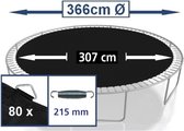 Springmat Trampoline Rond 360-370 cm - 80 Ringen - 21 cm Veren