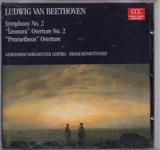 Voorzijde cd-hoes met een schilderij van twee figuren in een zonsondergang en de titel Ludwig van Beethoven.