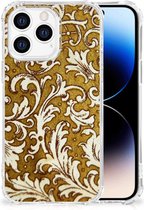 Telefoonhoesje Geschikt voor iPhone 14 Pro Telefoontas met transparante rand Barok Goud