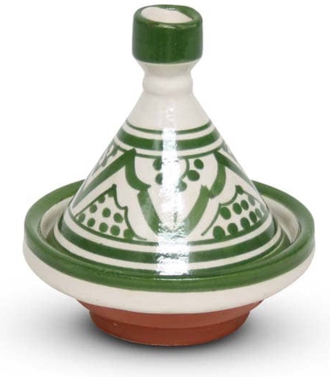 Marokkaanse Tajine mini Groen Nakhil Ø 11 x 12cm