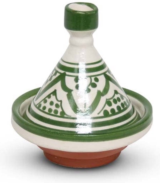 Marokkaanse Tajine mini Groen Nakhil Ø 11 x 12cm