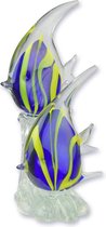 Glazen beeld - 2 Maanvissen - Murano stijl - 30,1 cm hoog