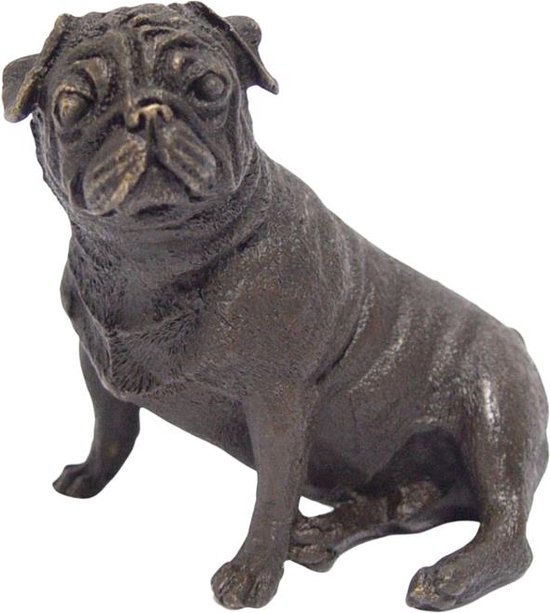 Bronzen beeld - Mopshond - Pug - 8,5 cm hoog